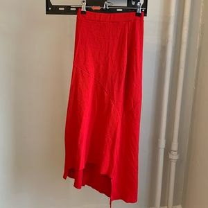 Red Zara high/low skirt